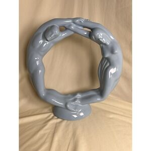 Haeger USA Infinity Circle of Love Vintage Powder Blue Sculpture MCM‎